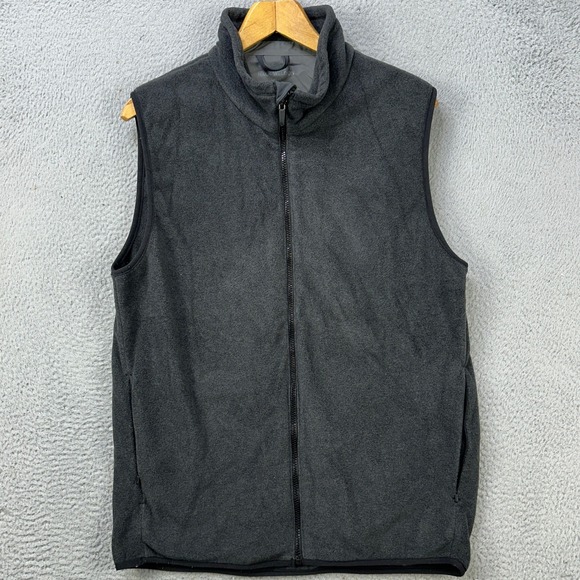 Mack Weldon Thermolite Vest Full Zip Mens Large Black Minimalist Sleeveless Logo